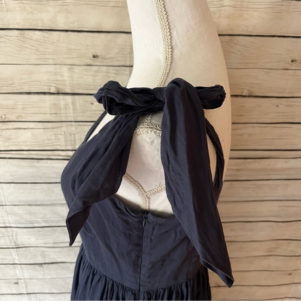Iris & Ink Remy Dress Cotton Remy Voila Navy Blue Euro Size 10 - Picture 6 of 9